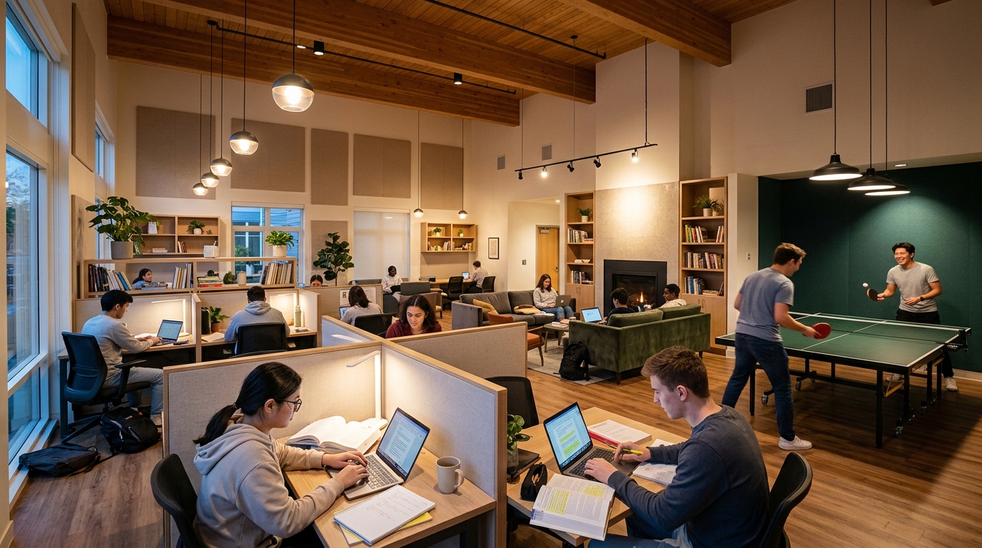 Study Cubicles and Indoor Games Zone